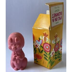 PIG in a BONNET Soap with Box Avon Vintage Retro Kids Collectible